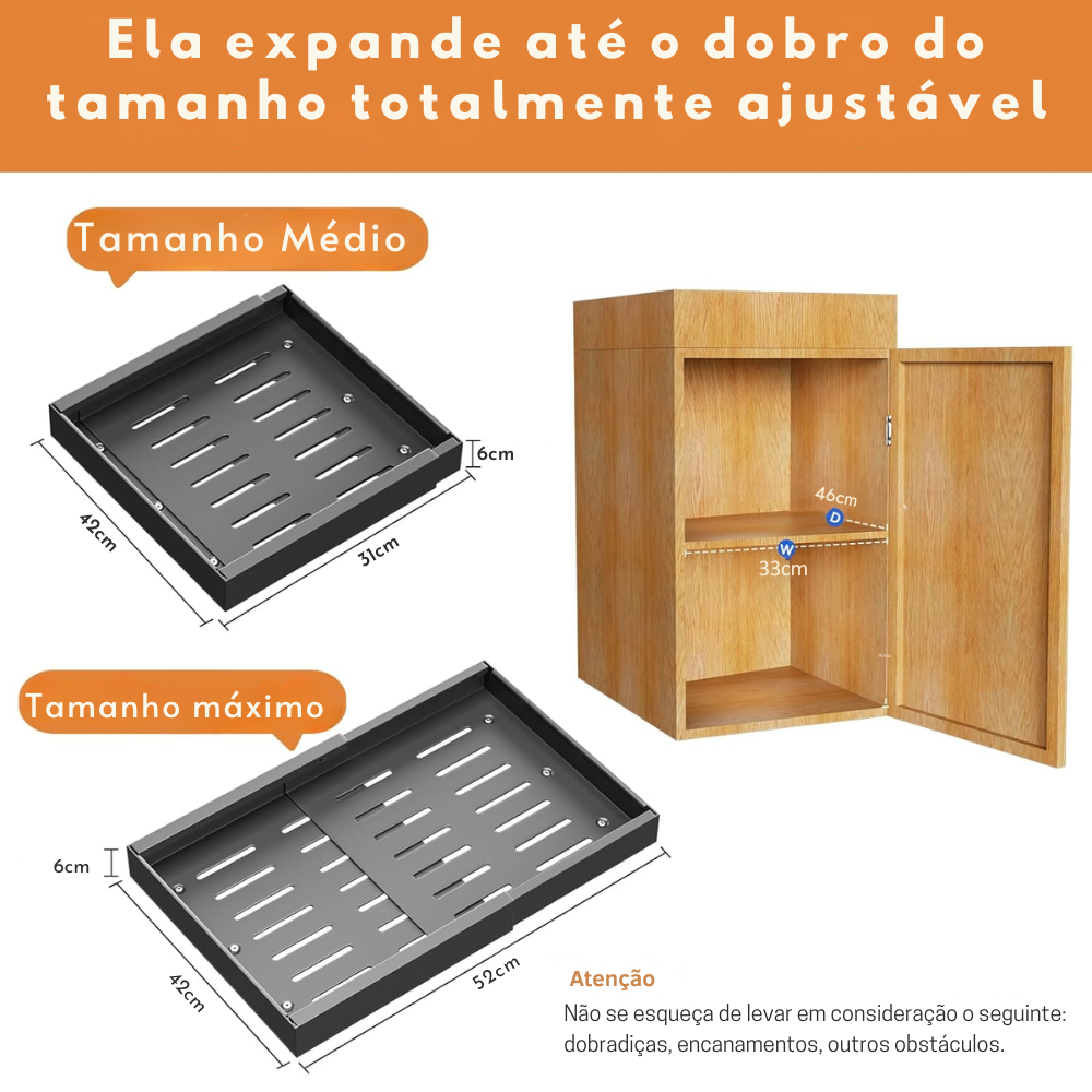 [Kit 2 Unidades] GavetaFlex™ — Ajusta ao seu armário, sem furar