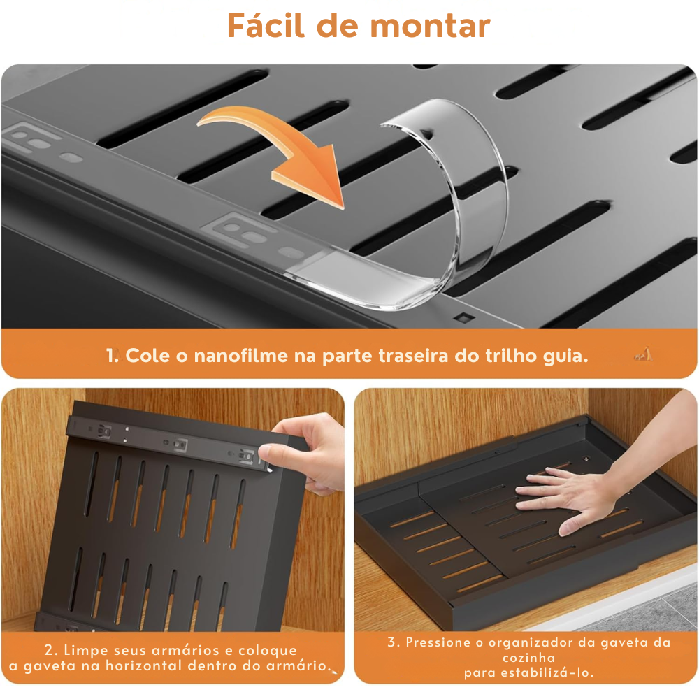[Kit 2 Unidades] GavetaFlex™ — Ajusta ao seu armário, sem furar