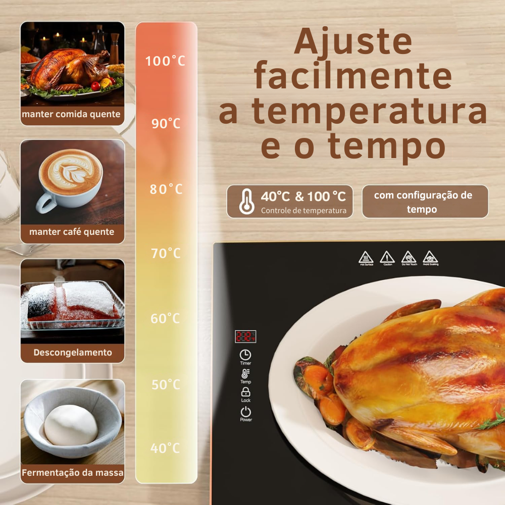 BuffetFlex™ — ajuste a mesa, mantenha o calor.