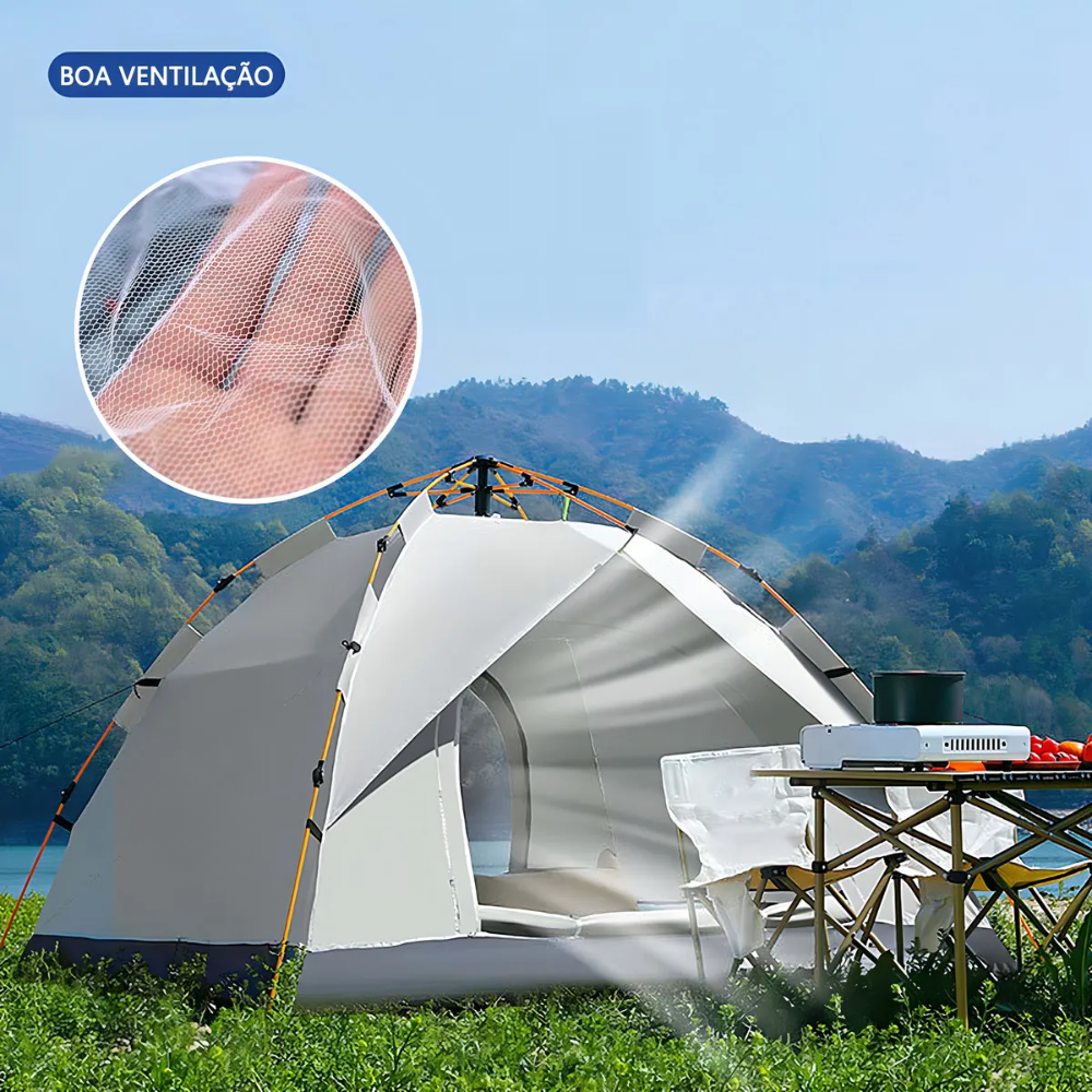 Praticidade para montar, conforto para dormir: KIT ConfortCamp™ [ACOMPANHA BOMBA E 2 TRAVESSEIROS]